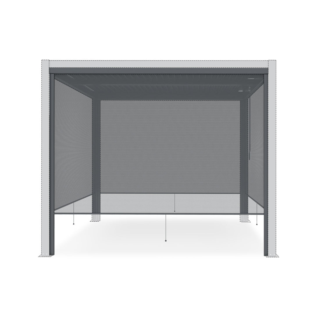 Toughout Louvre Roof Pergola Retractable Shade Blind - Charcoal Grey