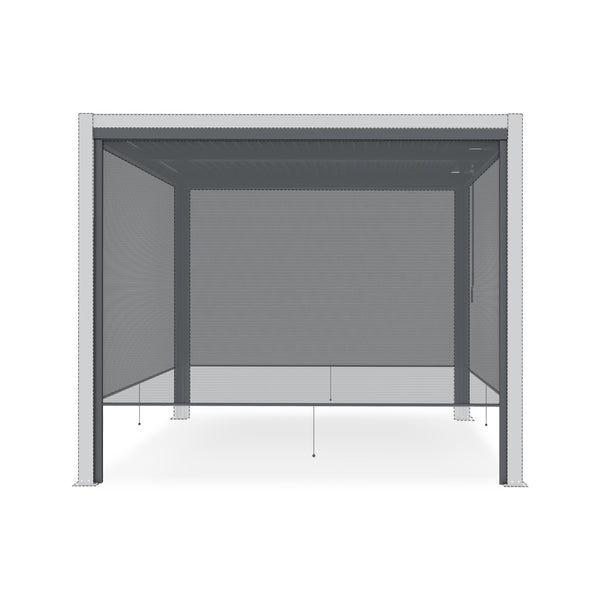 Toughout Louvre Roof Pergola Retractable Shade Blind - Charcoal Grey