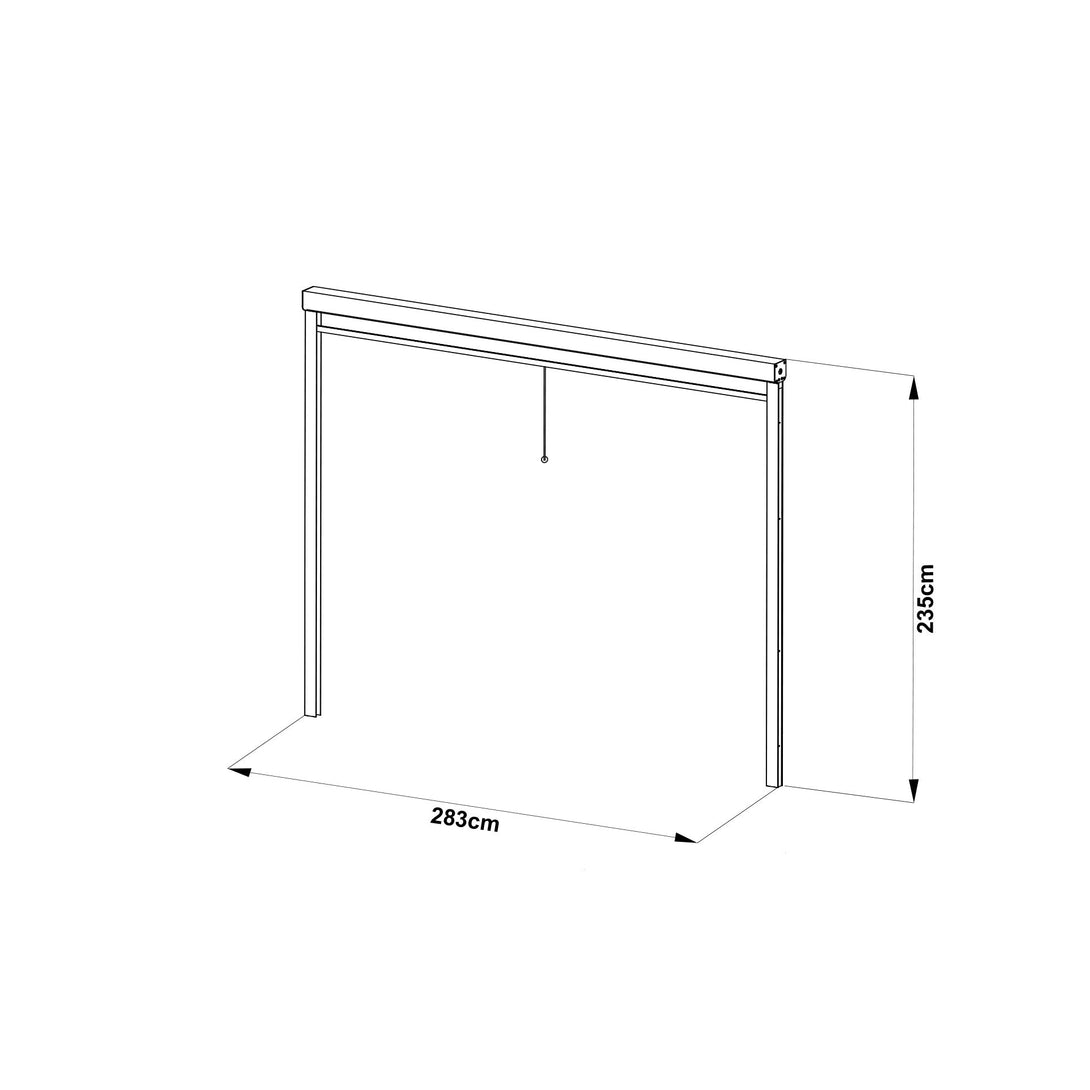 Toughout Louvre Roof Pergola Retractable Shade Blind - Charcoal Grey