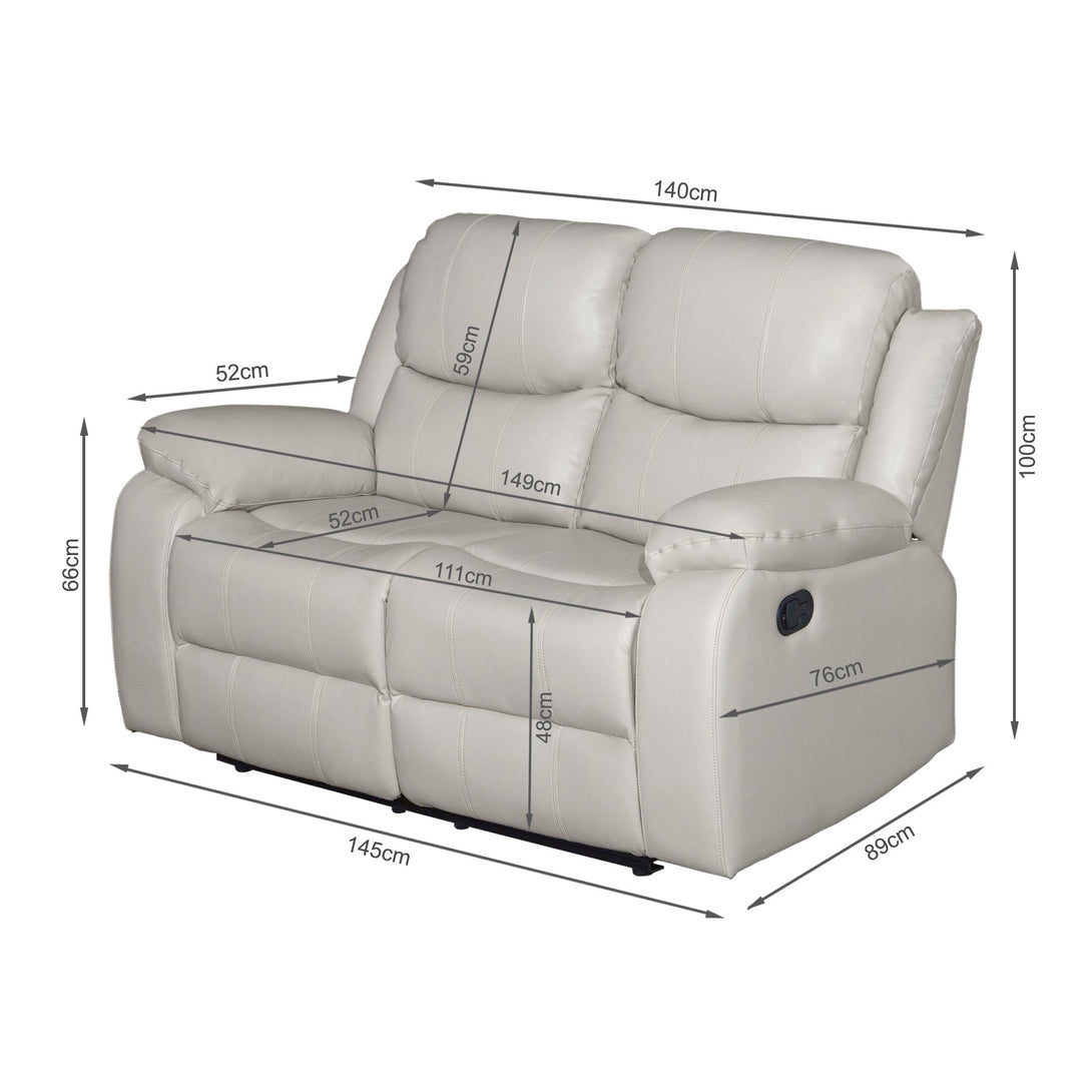 Wilson Manual 2 Seater Recliner Sofa - Beige