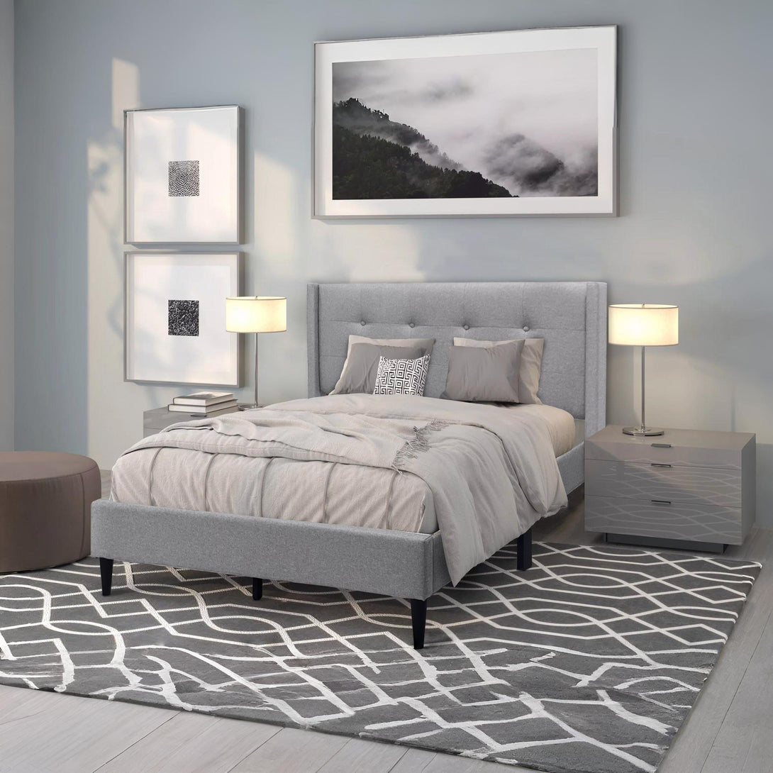 Sealy Double Bed Frame - Light Grey