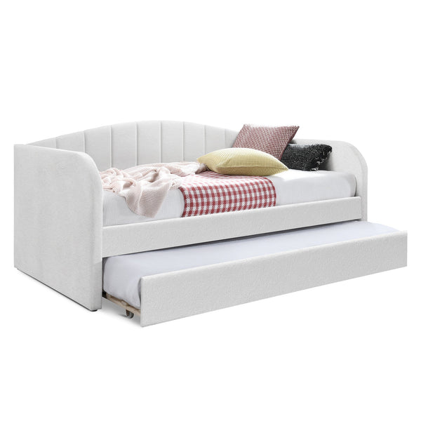 Majura Single Trundle Bed Frame - Cream