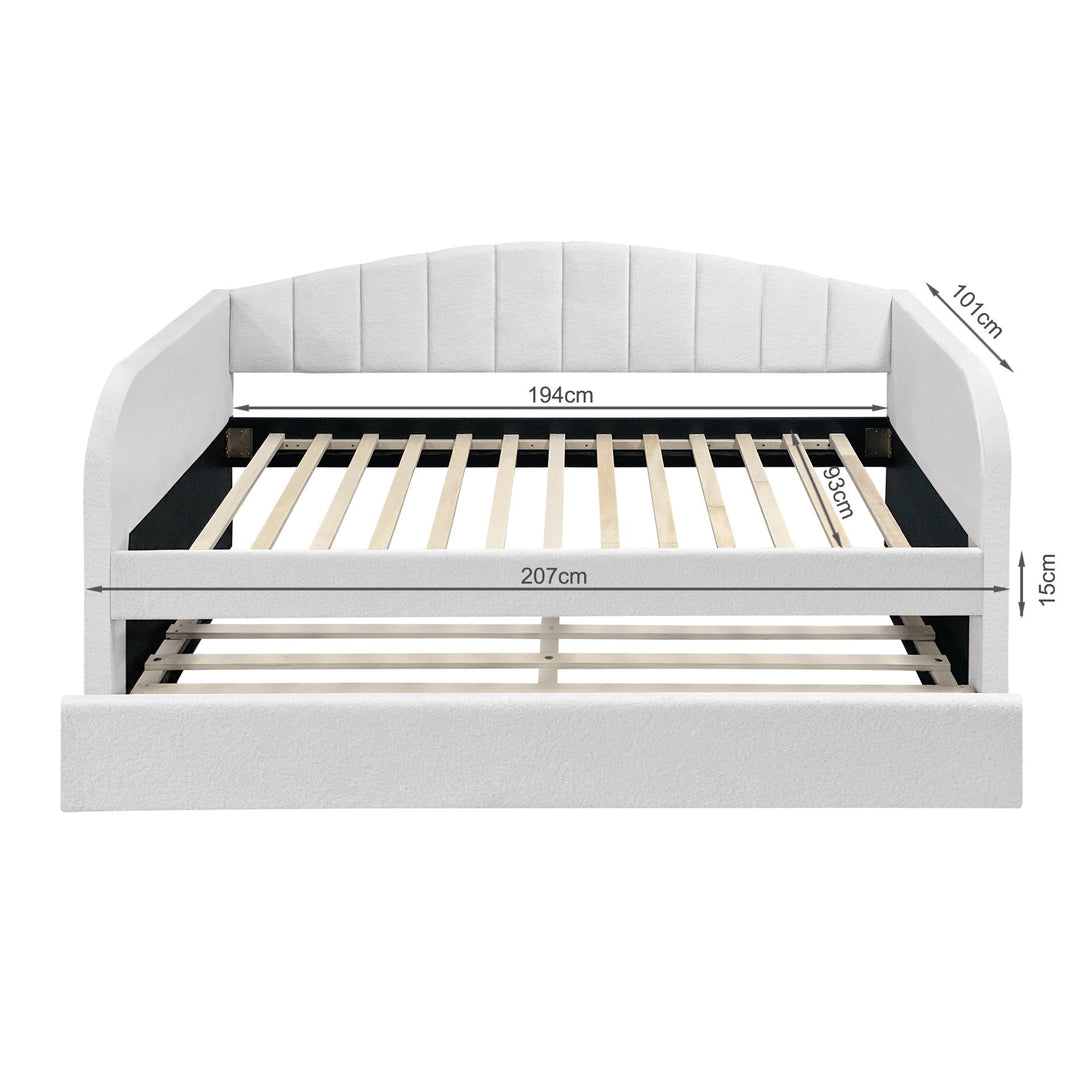 Majura Single Trundle Bed Frame - Cream