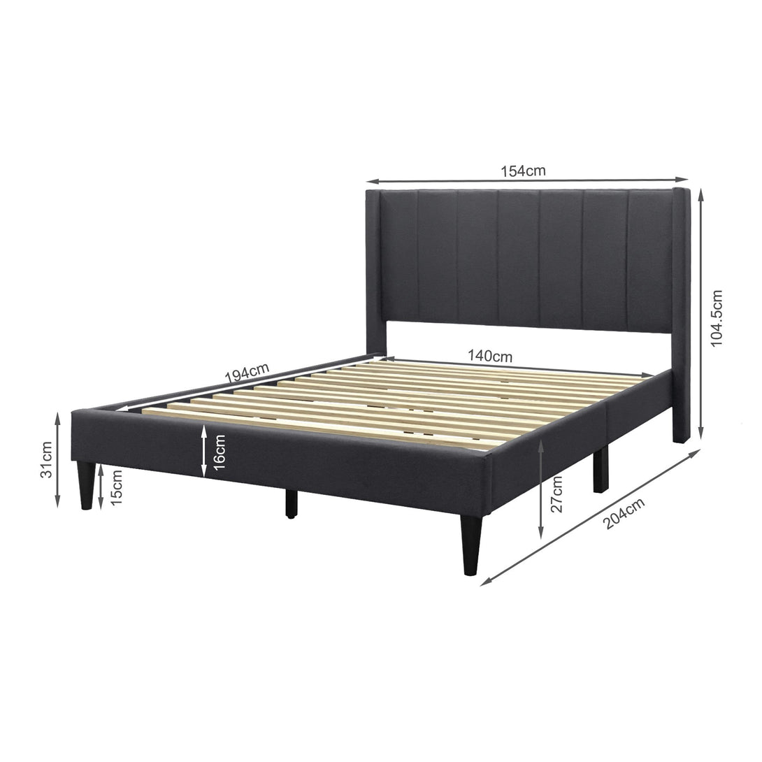 Careys Double Bed Frame - Dark Grey