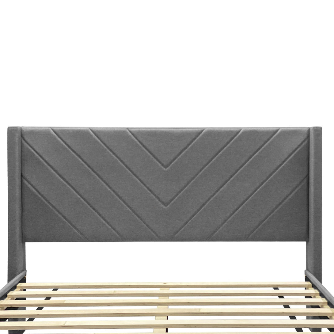 Bassie Double Bed Frame - Light Grey
