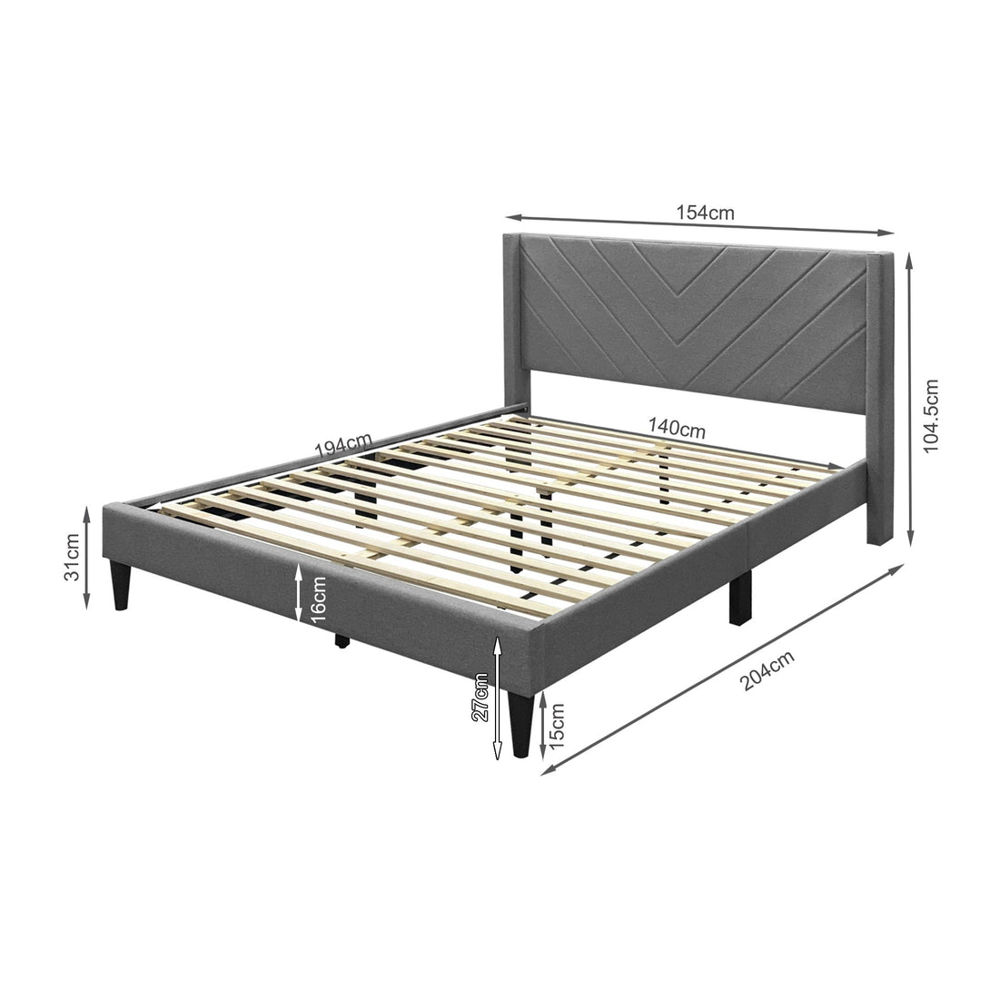 Bassie Double Bed Frame - Light Grey