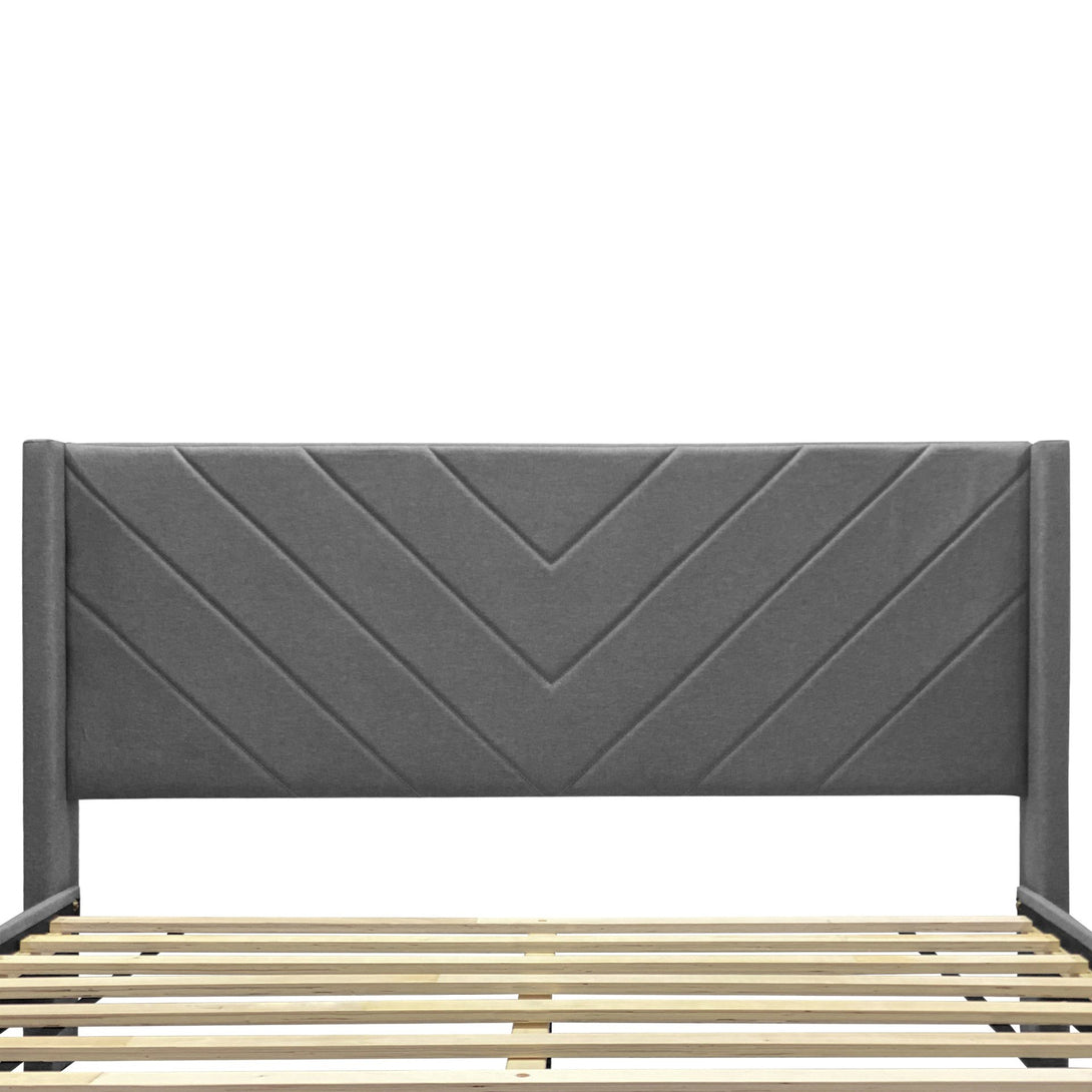 Bassie Queen Bed Frame - Light Grey