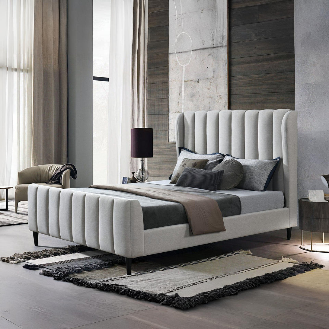 Royal Queen Bed Frame - Oat White