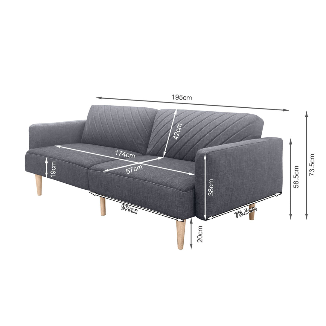 Cordova 3 Seater Sofa Bed - Dark Grey