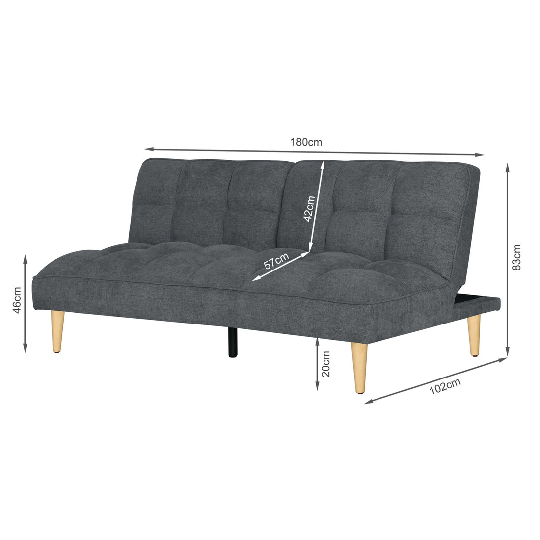 Barton 3 Seater Sofa Bed - Dark Grey