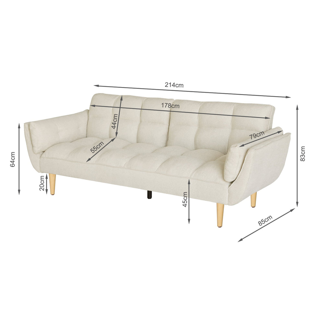 Dover 3 Seater Sofa Bed - Beige
