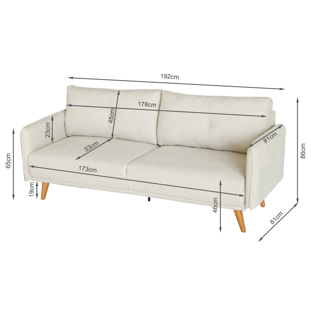 Harlan 3 Seater Sofa - Beige