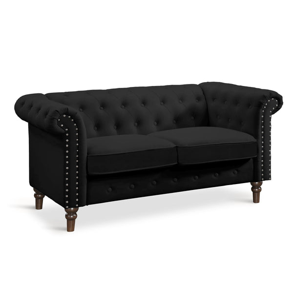 Chesley Velvet 2 Seater Sofa - Black