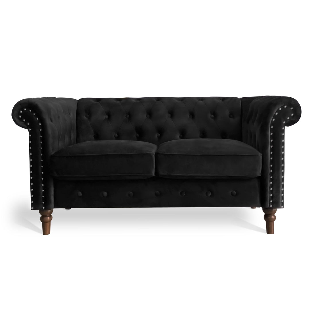 Chesley Velvet 2 Seater Sofa - Black