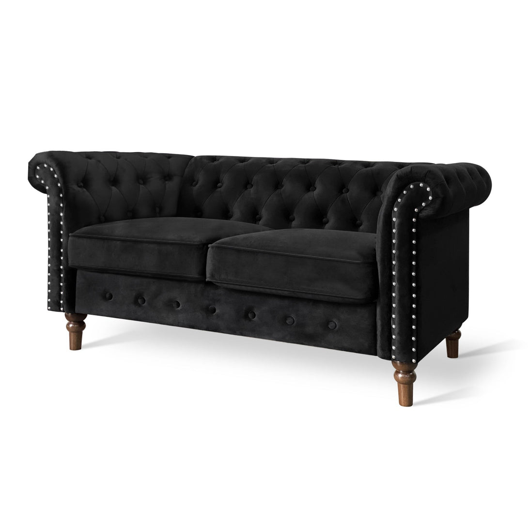 Chesley Velvet 2 Seater Sofa - Black