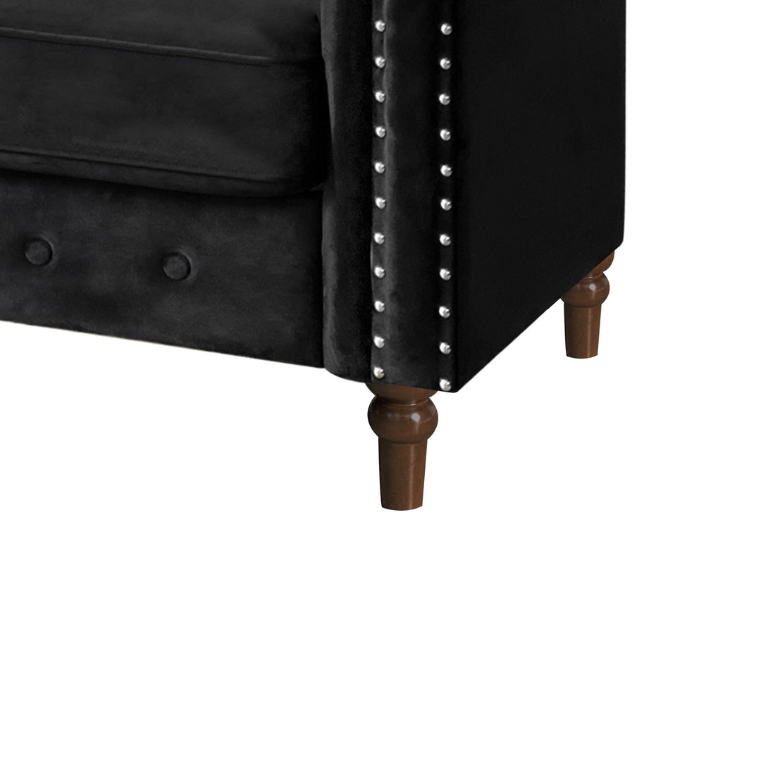 Chesley Velvet 2 Seater Sofa - Black