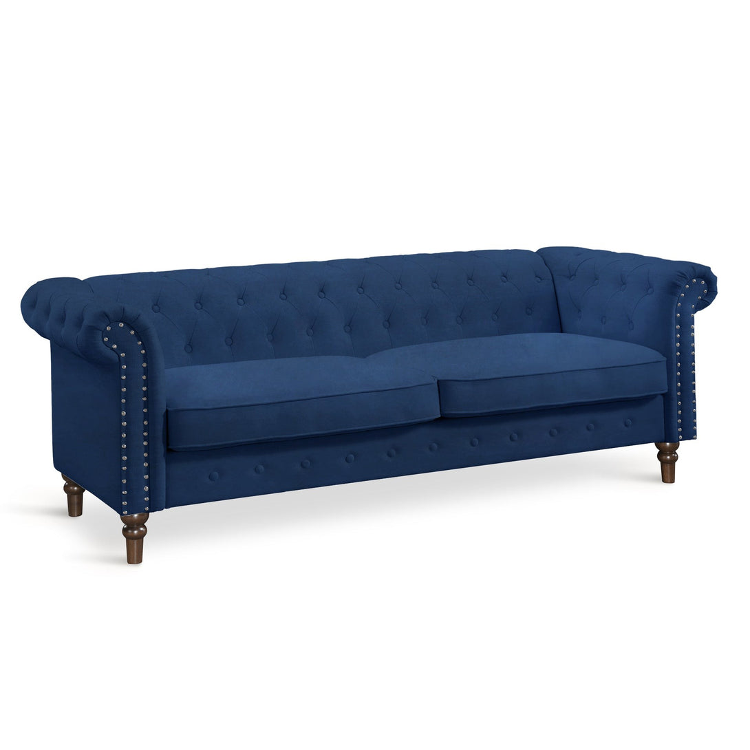 Chesley Velvet 3 Seater Sofa - Navy Blue