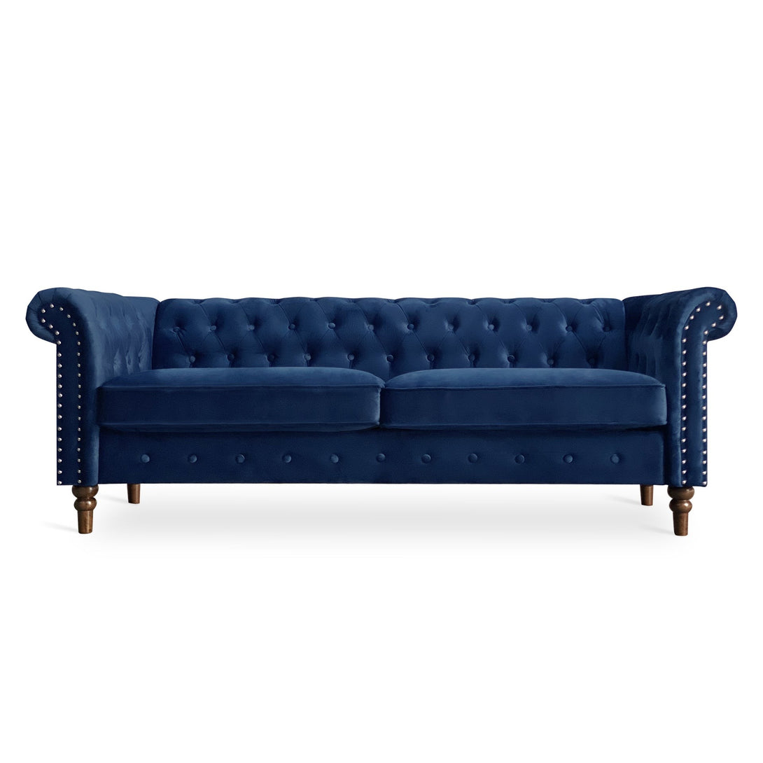 Chesley Velvet 3 Seater Sofa - Navy Blue