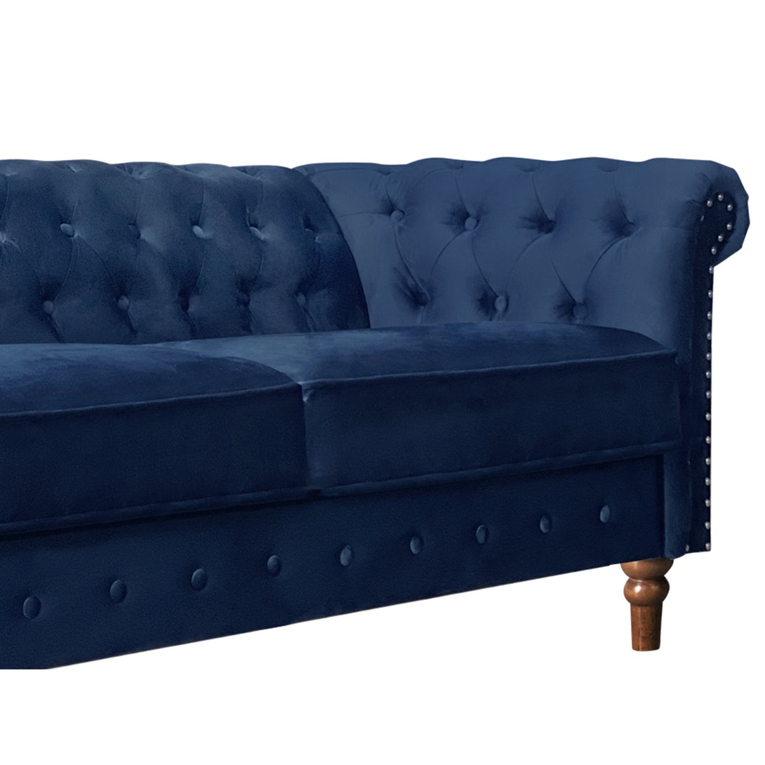 Chesley Velvet 3 Seater Sofa - Navy Blue