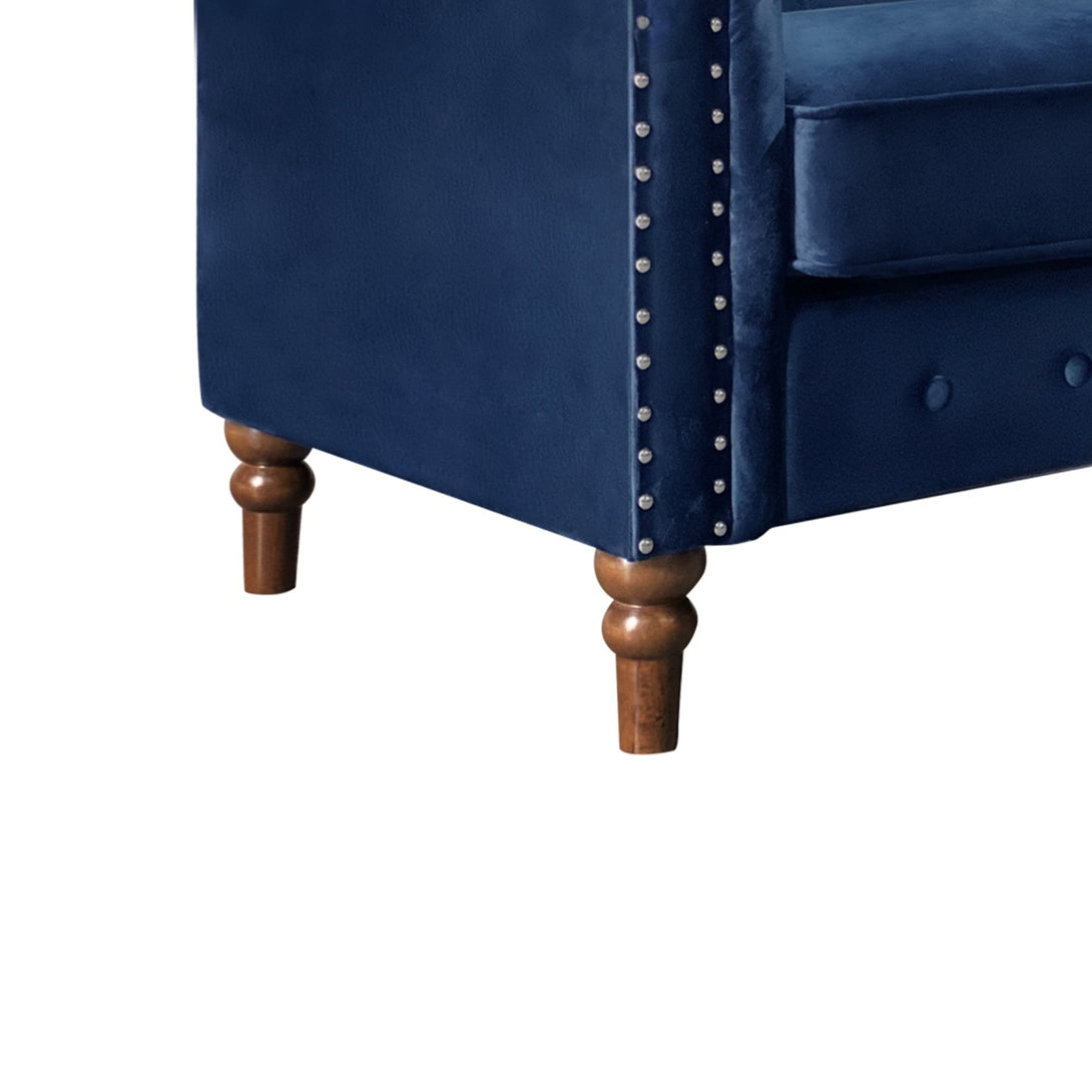 Chesley Velvet 3 Seater Sofa - Navy Blue