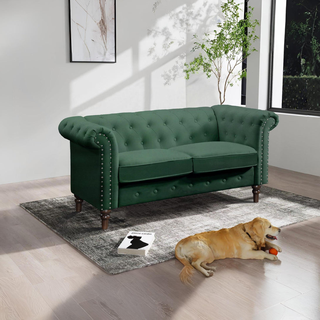 Chesley Velvet 2 Seater Sofa - Green