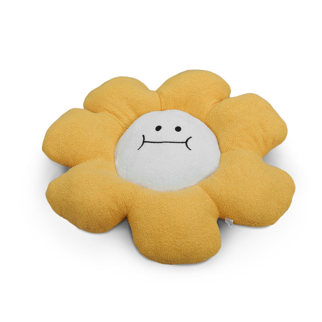 Large Flower Cushion Yellow 80cm