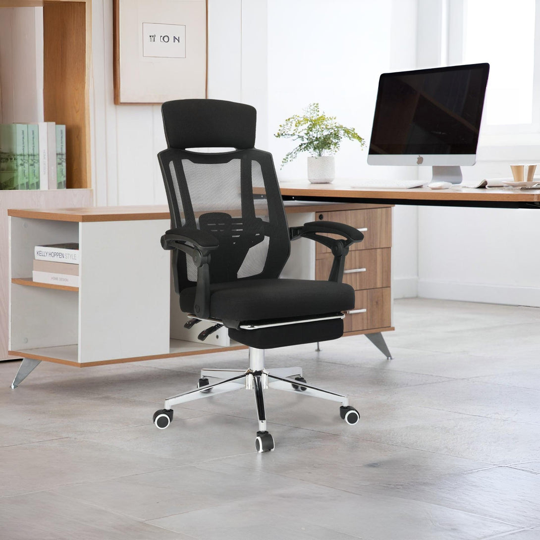 Melissa Office Chair with Footrest - Black