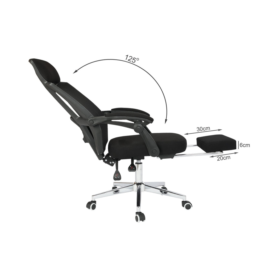 Melissa Office Chair with Footrest - Black