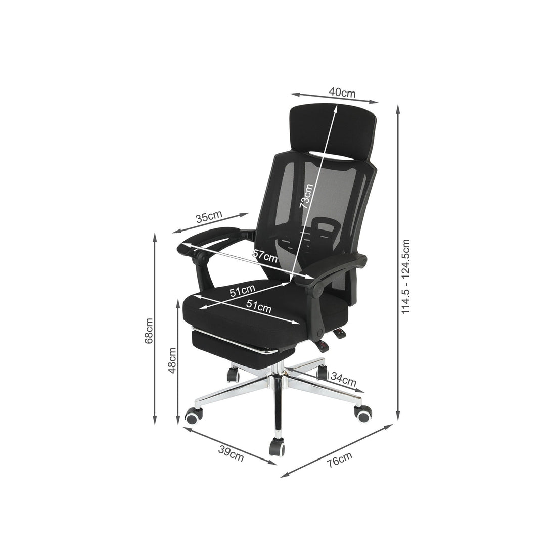 Melissa Office Chair with Footrest - Black