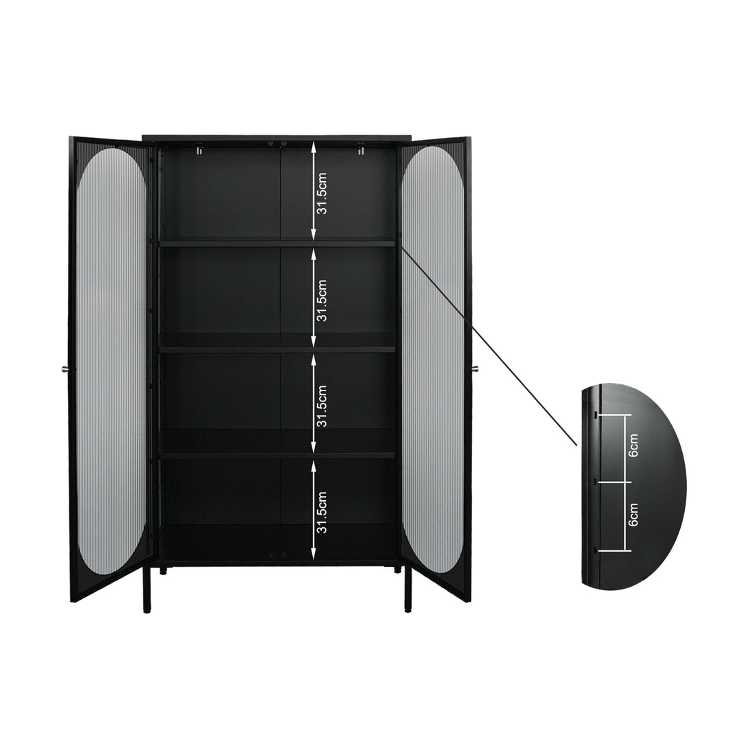 Arden 1.5m Storage Cabinet - Black