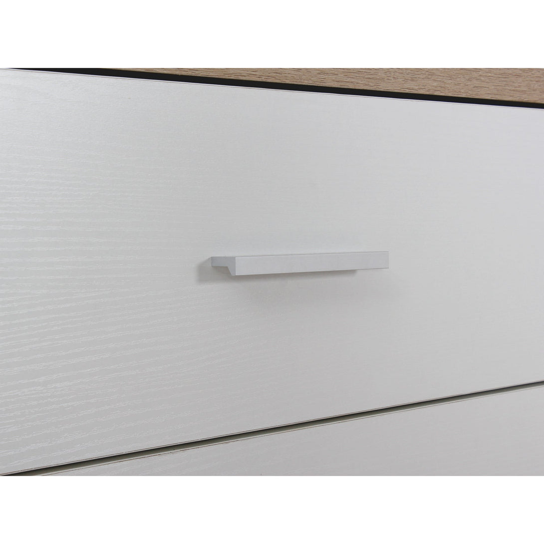 Bram Low Boy 8 Drawer Chest Dresser - Oak + White