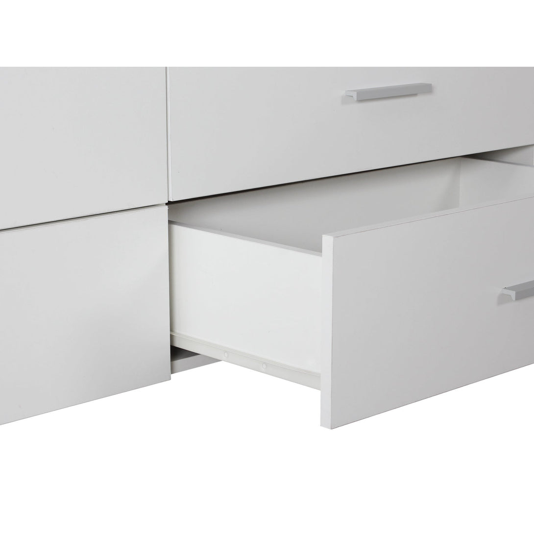 Bram Low Boy 8 Drawer Chest Dresser - White