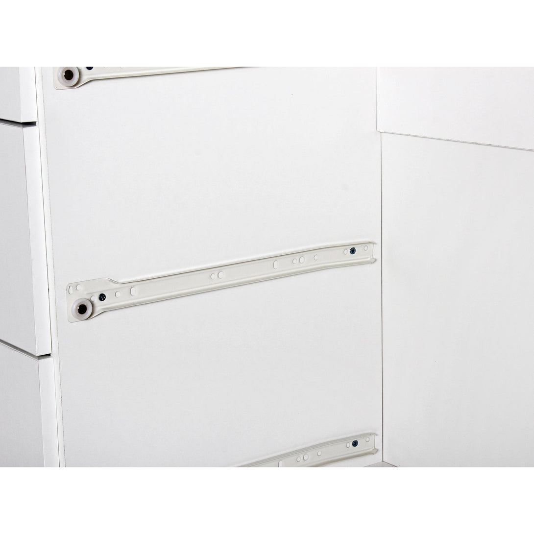 Bram Low Boy 8 Drawer Chest Dresser - White