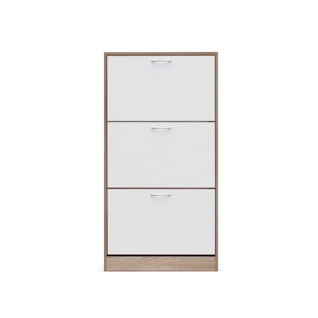 Matilda 3 Drawer Shoe Cabinet Storage Rack - Oak