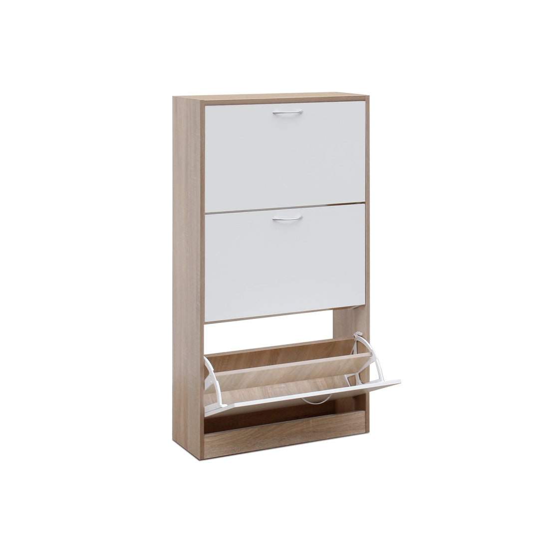 Matilda 3 Drawer Shoe Cabinet Storage Rack - Oak