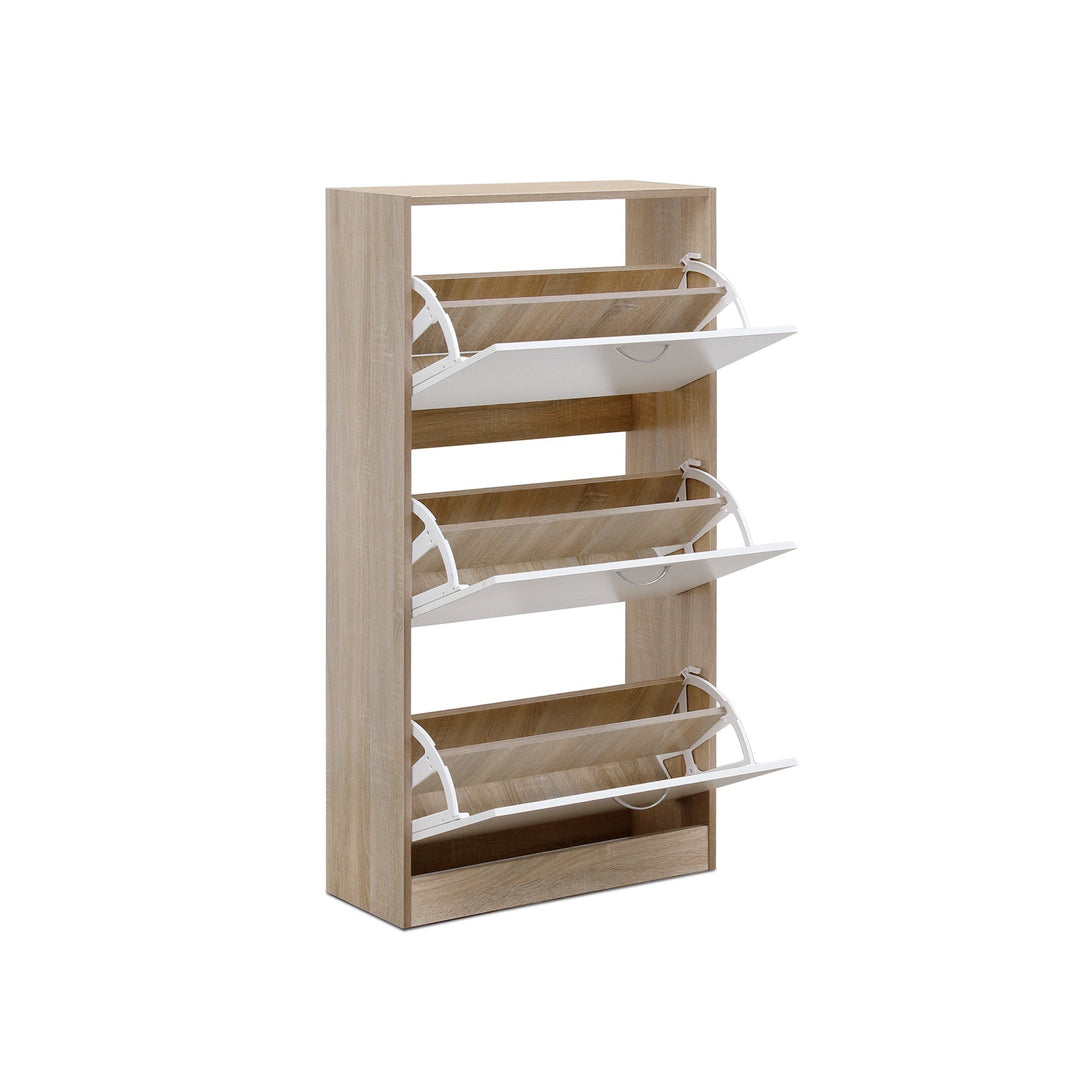 Matilda 3 Drawer Shoe Cabinet Storage Rack - Oak