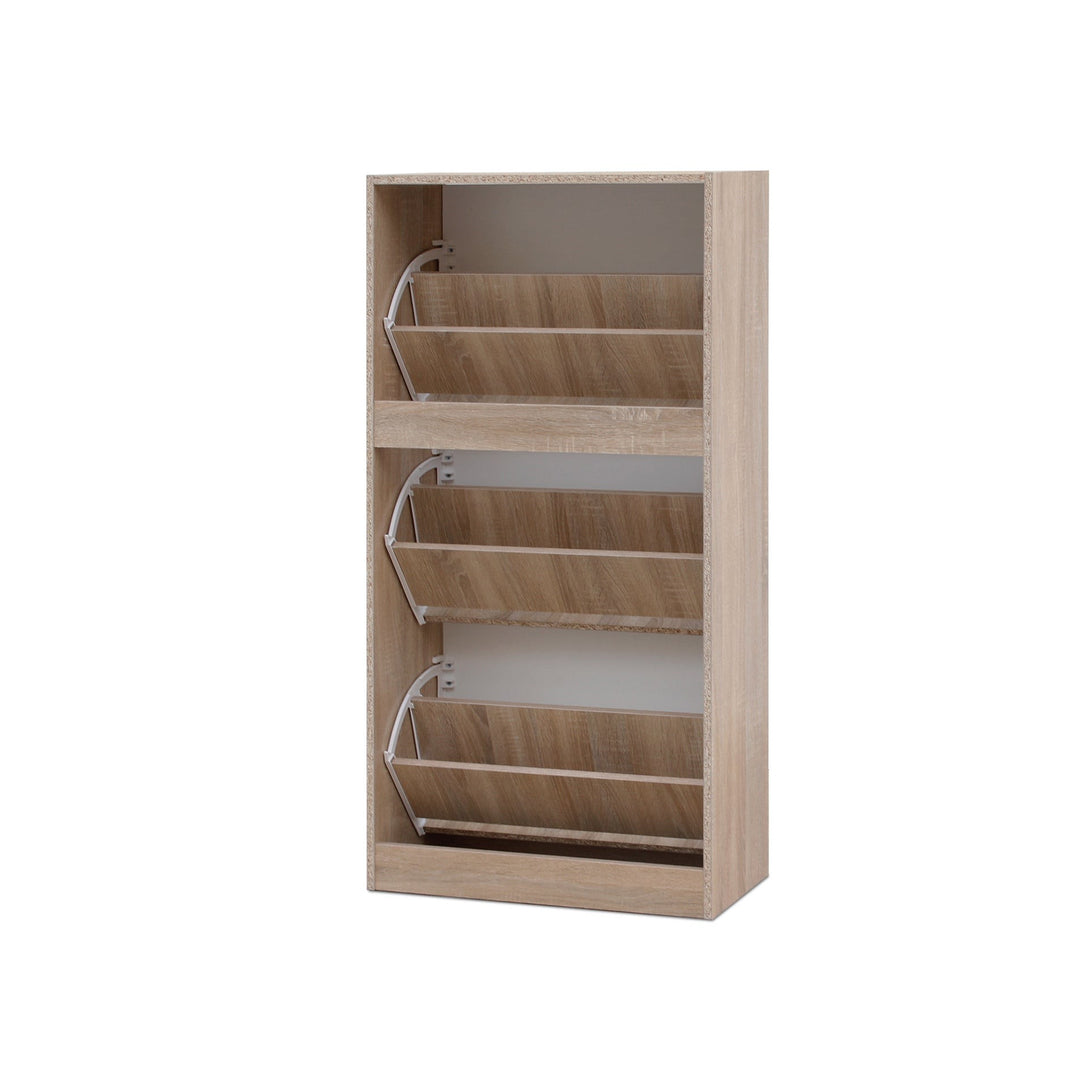 Matilda 3 Drawer Shoe Cabinet Storage Rack - Oak