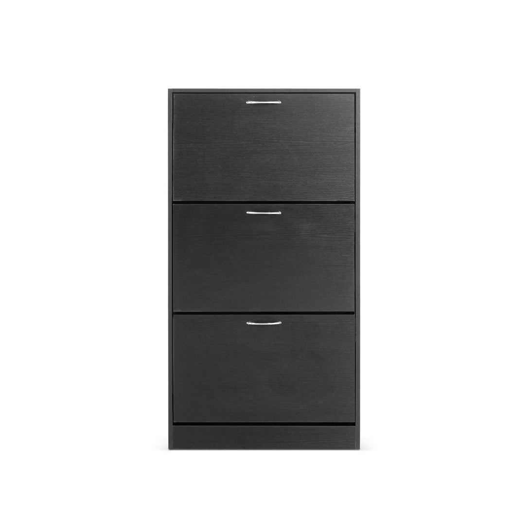 Matilda 3 Drawer Shoe Cabinet Storage Rack - Black