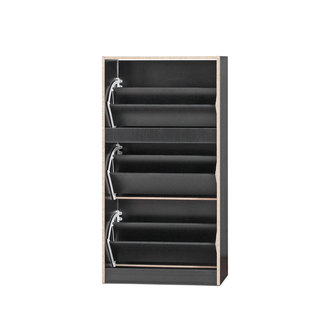 Matilda 3 Drawer Shoe Cabinet Storage Rack - Black