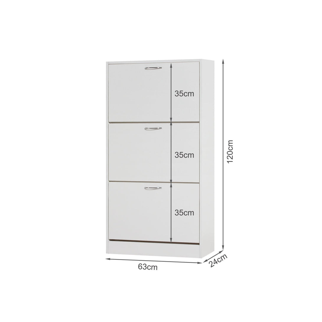 Matilda 3 Drawer Shoe Cabinet Storage Rack - White