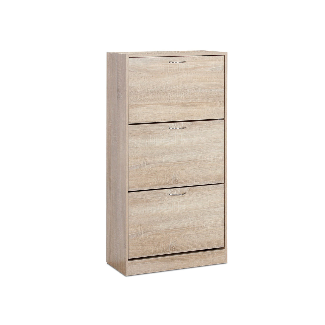 Matilda 3 Drawer Shoe Cabinet Storage Rack - Maple