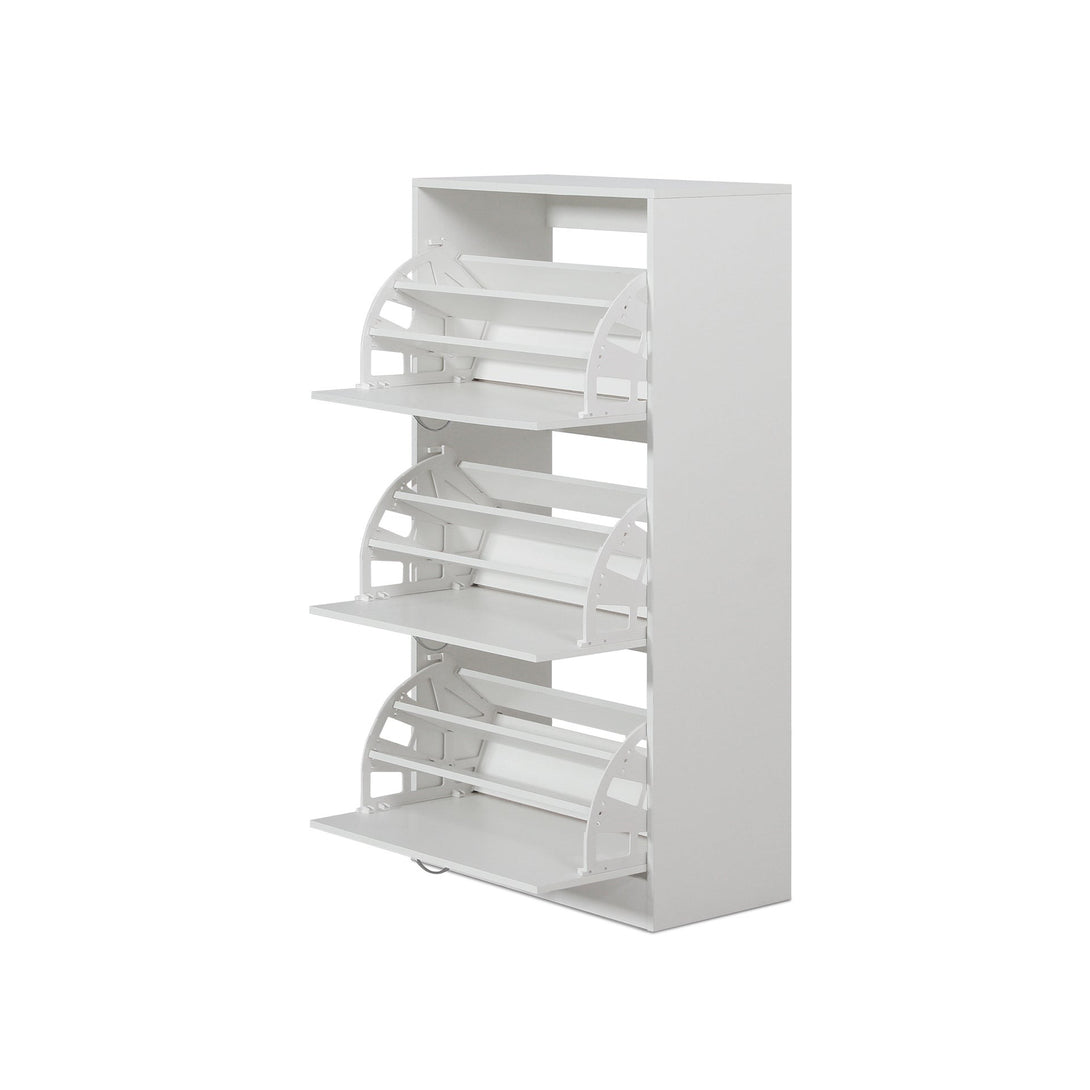 Anau 3 Drawer Shoe Cabinet Storage Rack - White