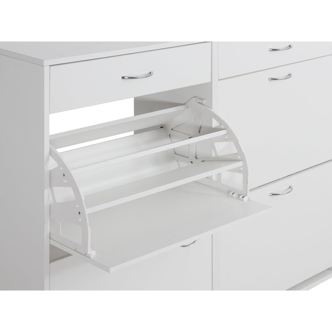 Rotoroa 6 Drawer Shoe Cabinet Storage - White
