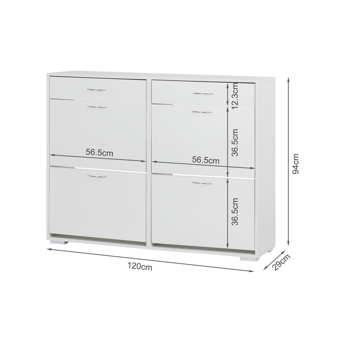 Rotoroa 6 Drawer Shoe Cabinet Storage - White