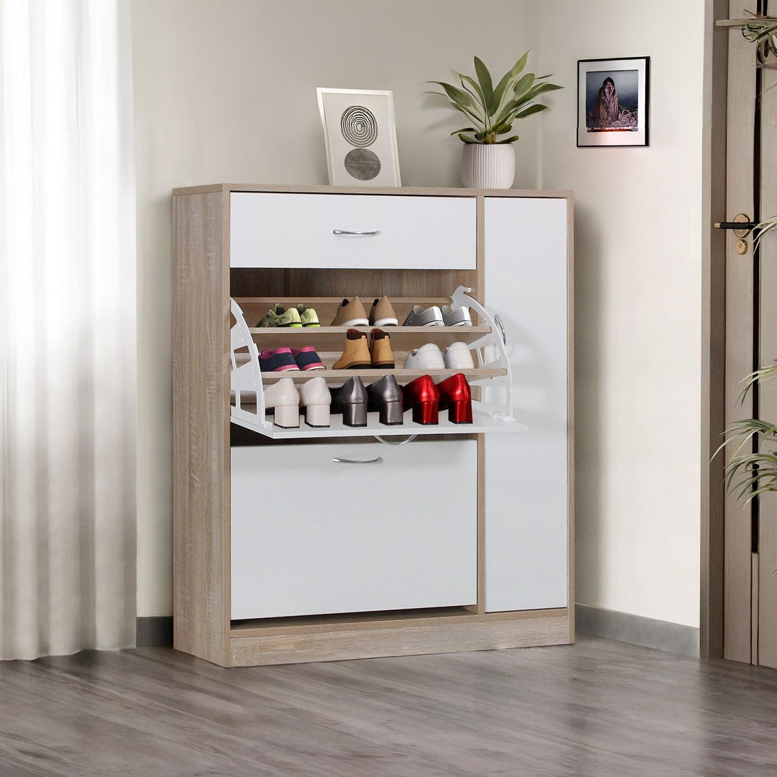 Kihona 3 Drawer Shoe Cabinet Storage Rack - Oak
