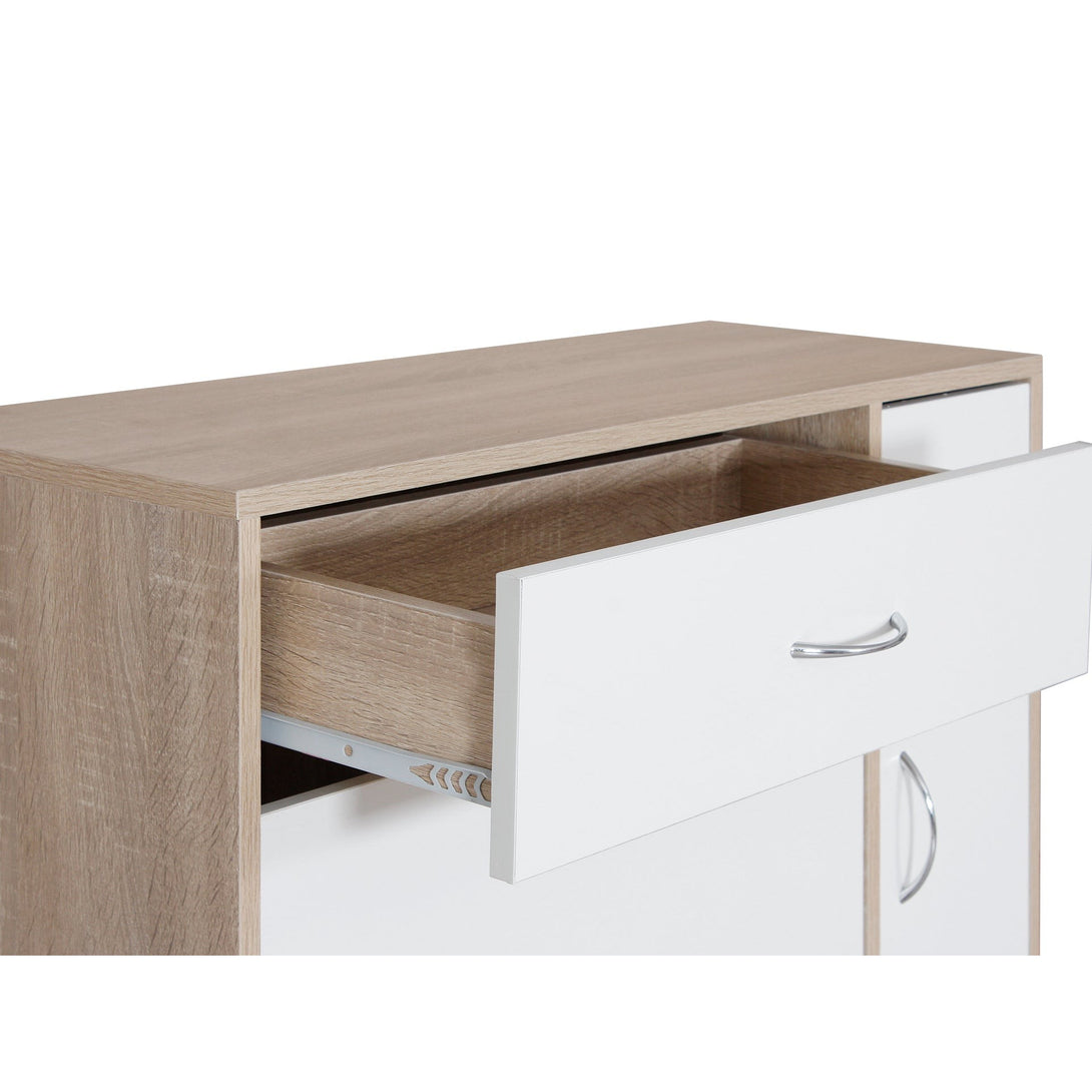 Horotea 4 Drawer Shoe Cabinet Storage - Oak + White