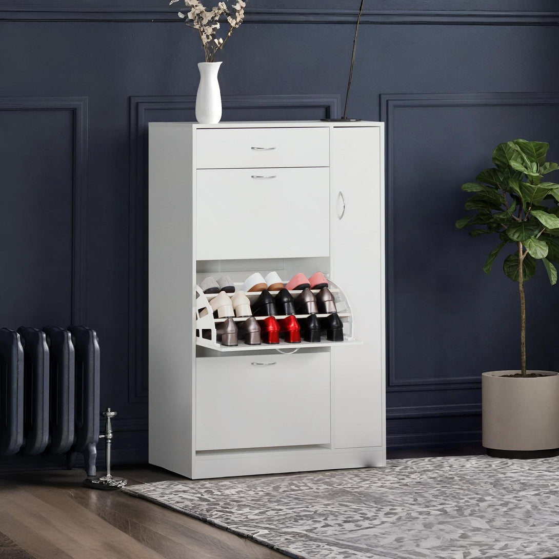 Horotea 4 Drawer Shoe Cabinet Storage Rack - White