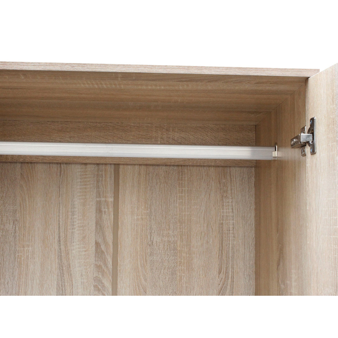 Bram 3 Door Wardrobe with 2 Drawers - Oak