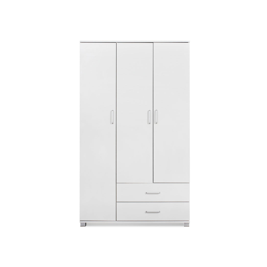 Bram 3 Door Wardrobe Cabinet with 2 Drawers - White