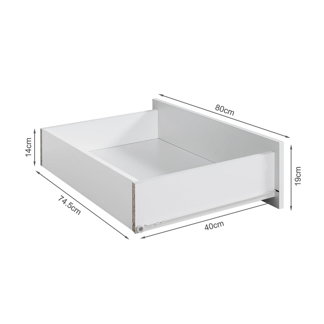 Bram 3 Door Wardrobe Cabinet with 2 Drawers - White